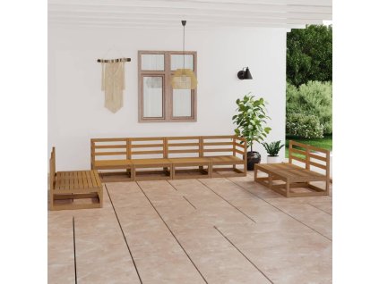 8dílná zahradní sedací souprava medově hnědá masivní borovice 3075432