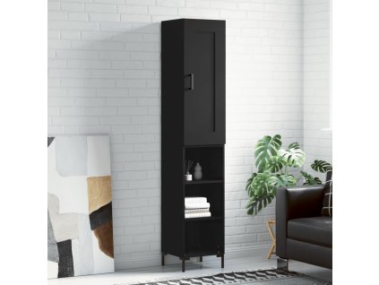 Skříň highboard černá 34,5 x 34 x 180 cm kompozitní dřevo 3200322