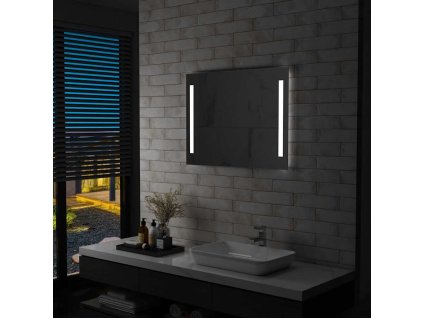 Koupelnové nástěnné zrcadlo s LED osvětlením 80 x 60 cm 144706