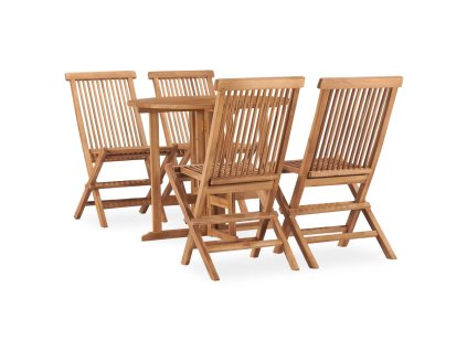 5dílný skládací zahradní jídelní set masivní teakové dřevo 3059977
