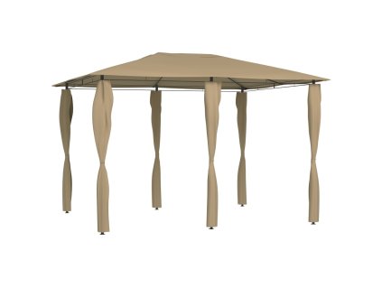 Altán s krytými sloupky 3 x 4 x 2,6 m taupe 160 g/m² 313612