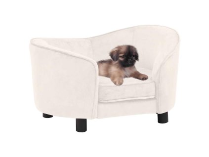 Pohovka pro psy krémová 69 x 49 x 40 cm plyš 171025