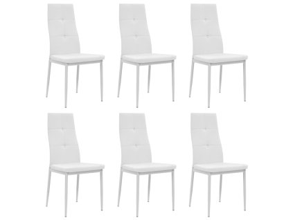 Jídelní židle 6 ks bílé umělá kůže 275436