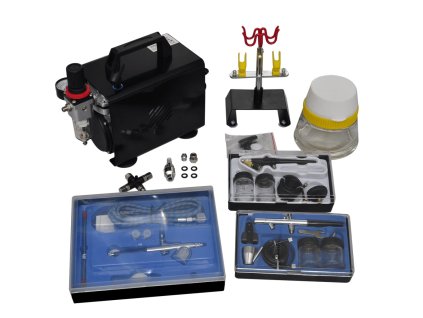 Airbrush souprava kompresoru se 3 pistolemi 140286