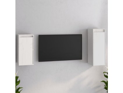 TV skříňky 2 ks bílé masivní borové dřevo 3100155