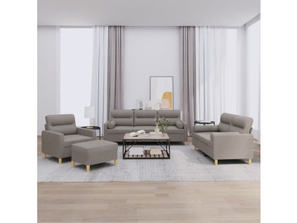 4dílná sedací souprava s polštáři taupe textil 3201567
