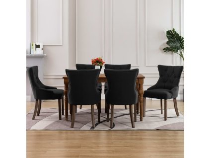 Jídelní židle 6 ks černé textil 3058304