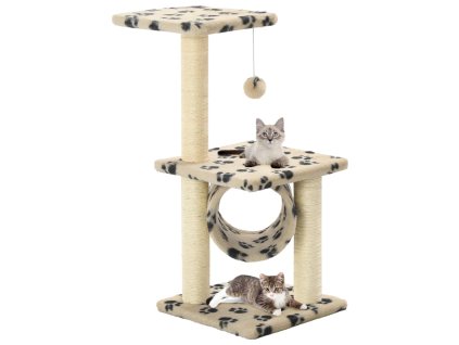 Škrabadlo pro kočky sisalové sloupky 65 cm béžové s potiskem 170549