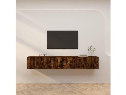 Nástěnné TV skříňky 3 ks kouřový dub 80 x 34,5 x 40 cm 3188363