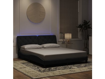 Rám postele s LED bez matrace černý 160 x 200 cm samet 3213863