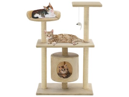 Škrabadlo pro kočky se sisalovými sloupky 95 cm béžové 170514