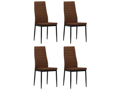 Jídelní židle 4 ks hnědé textil 246184
