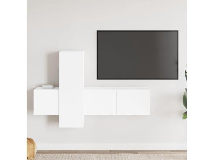 3dílný set TV skříněk bílý kompozitní dřevo 3078654
