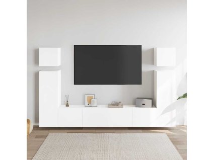 8dílný set TV skříněk bílý kompozitní dřevo 3078705
