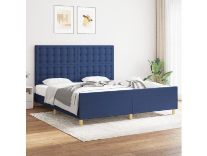 Rám postele s čelem modrý 180x200 cm textil 3125403