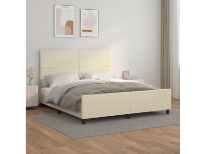 Rám postele s čelem krémový 160x200 cm umělá kůže 3125459