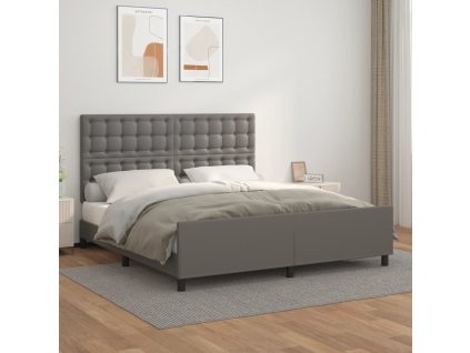Rám postele s čelem šedý 160x200 cm umělá kůže 3125583