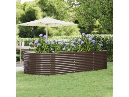 Vyvýšený záhon hnědý 291x140x68 cm pozinkovaná ocel 319100