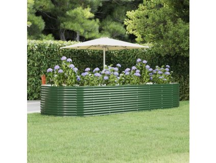 Vyvýšený záhon zelený 367x140x68 cm pozinkovaná ocel 319103