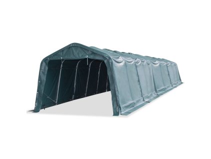 Mobilní přístřešek pro zvířata PVC 550 g/m² 3,3x16 m tm. zelený 3055651