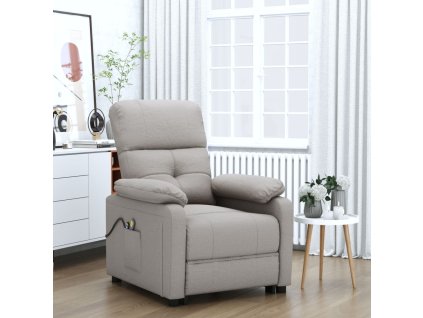 Elektrické masážní křeslo taupe textil 3073820