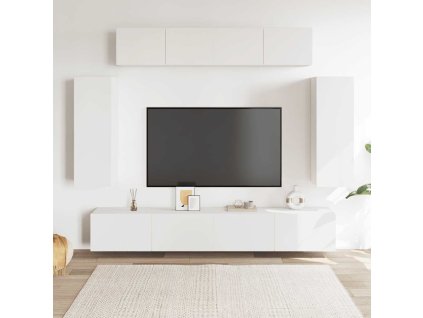 6dílný set TV skříněk bílý kompozitní dřevo 3078699