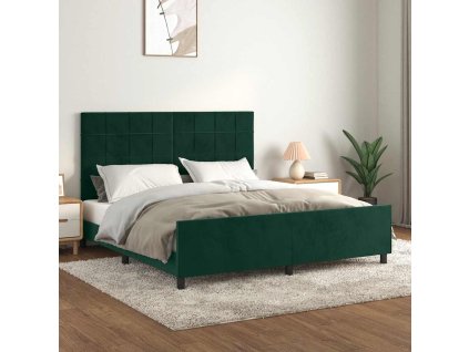 Rám postele bez matrace tmavě zelená 160 x 200 cm samet 3125766