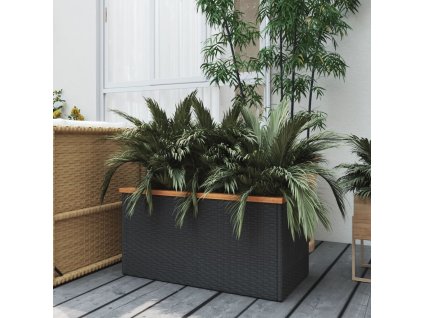 Truhlík černý 80 x 40 x 40 cm polyratan 319416