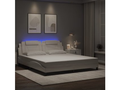Rám postele Viana s LED bez matrace bílý 180 x 200 cm 3214037