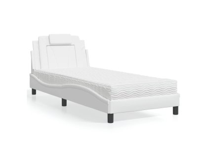 Postel Viana s matrací bílá 90 x 190 cm umělá kůže 3208762