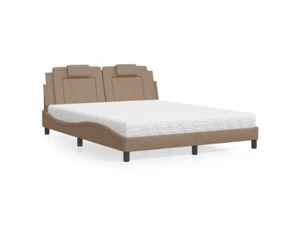 Postel Viana s matrací cappuccino 160 x 200 cm umělá kůže 3208807