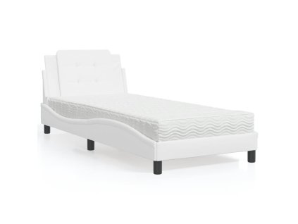 Rám postele bez matrace Zadar bílá 90 x 190 cm umělá kůže 3208832