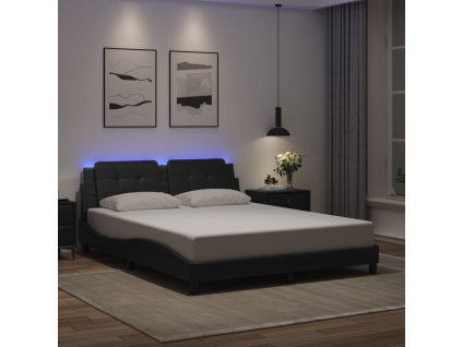 Rám postele s LED bez matrace Zadar černý 160 x 200 cm 3214117