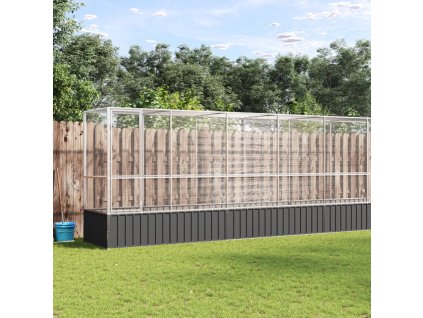 Voliéra s nástavbou stříbrná 834,5 x 107 x 212 cm ocel 3214269