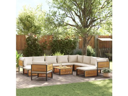 12dílná zahradní sedací souprava s poduškami masivní akácie 3214925
