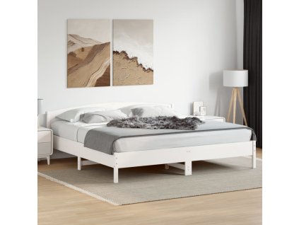 Postel bez matrace bílá 200 x 200 cm masivní borovice 3216189