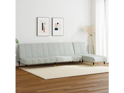 2dílná sedací souprava světle šedá samet 3216295