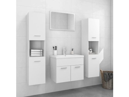 Set koupelnového nábytku bílý kompozitní dřevo 3071495
