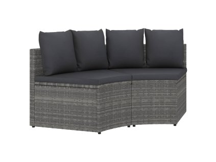 2dílná zahradní sedací souprava s poduškami polyratan šedá 310468