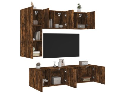 5dílná obývací stěna kouřový dub kompozitní dřevo 3216468