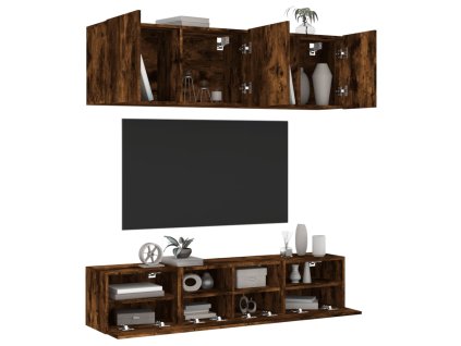 5dílná obývací stěna kouřový dub kompozitní dřevo 3216515