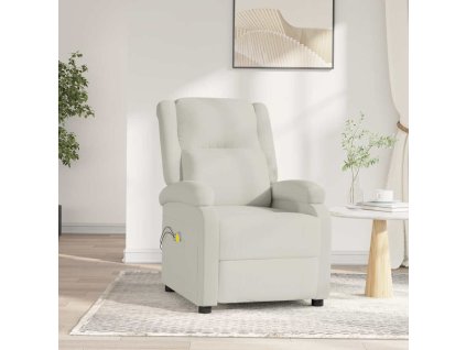 Elektrické masážní křeslo krémové samet 3098413