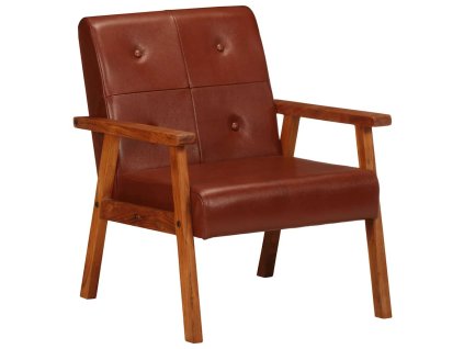 Křeslo hnědé pravá kůže 247641
