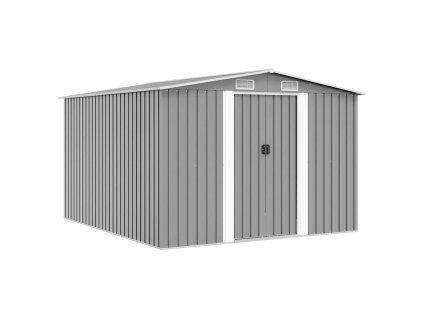 Zahradní domek 257 x 298 x 178 cm kovový šedý 143341