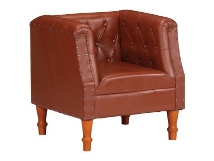 Křeslo hnědé pravá kůže 286589