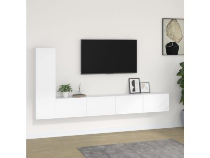 3dílný set TV skříněk bílý kompozitní dřevo 3114318