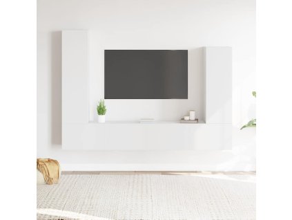 4dílný set TV skříněk bílý kompozitní dřevo 3114630