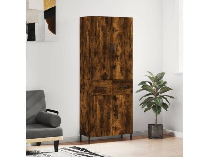 Skříň highboard kouřový dub 69,5 x 34 x 180 cm kompozitní dřevo 3198158