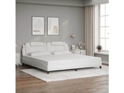 Rám postele Viana bez matrace bílý 200x200 cm umělá kůže 3208118