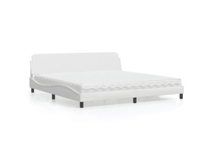 Postel s matrací Dover bílá 200 x 200 cm umělá kůže 3208478